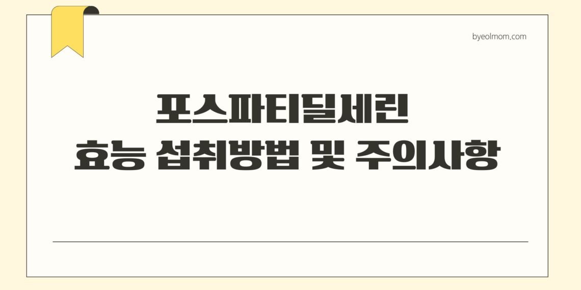 포스파티딜세린 효능 섭취방법 및 주의사항