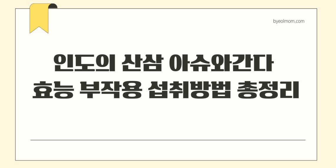 인도의 산삼 아슈와간다 효능 부작용 섭취방법 총정리