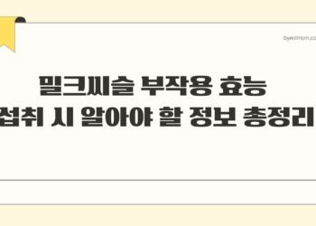 밀크씨슬 부작용 효능 섭취 시 알아야 할 정보 총정리