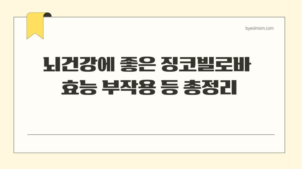 뇌건강에 좋은 징코빌로바 효능 부작용 등 총정리