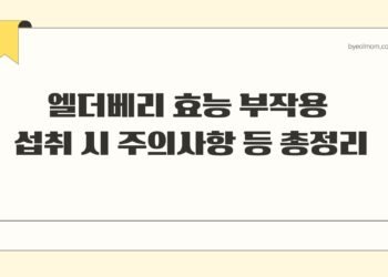 엘더베리 효능 부작용 섭취 시 주의사항 등 총정리