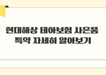 현대해상 태아보험 사은품 특약 자세히 알아보기