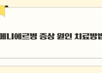 메니에르병 증상 원인 치료방법