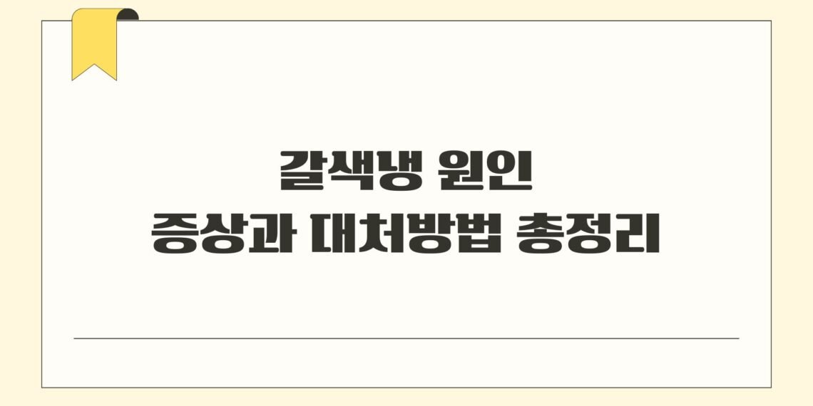 갈색냉 원인 증상과 대처방법 총정리