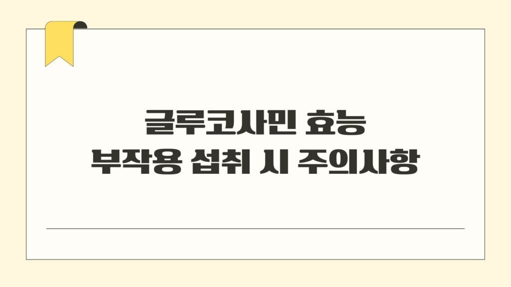 글루코사민 효능 부작용 섭취 시 주의사항