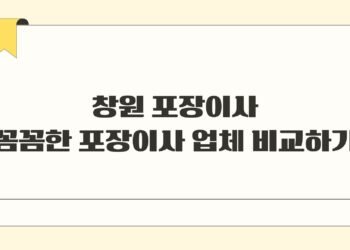 창원 포장이사 꼼꼼한 포장이사 업체 비교하기