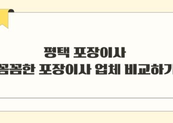 평택 포장이사 꼼꼼한 포장이사 업체 비교하기