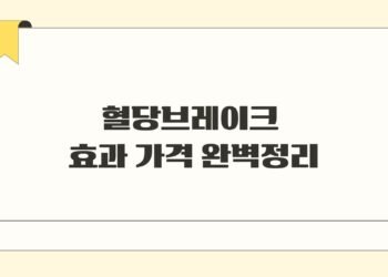 혈당브레이크 효과 가격 완벽정리