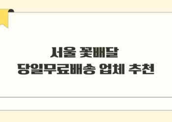 서울 꽃배달 당일무료배송 업체 추천