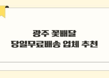 광주 꽃배달 당일무료배송 업체 추천