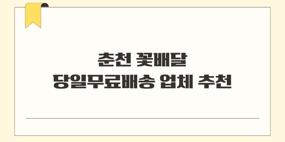 춘천 꽃배달 당일무료배송 업체 추천