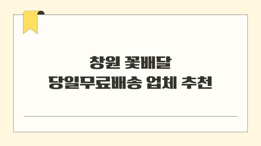 창원 꽃배달 당일무료배송 업체 추천