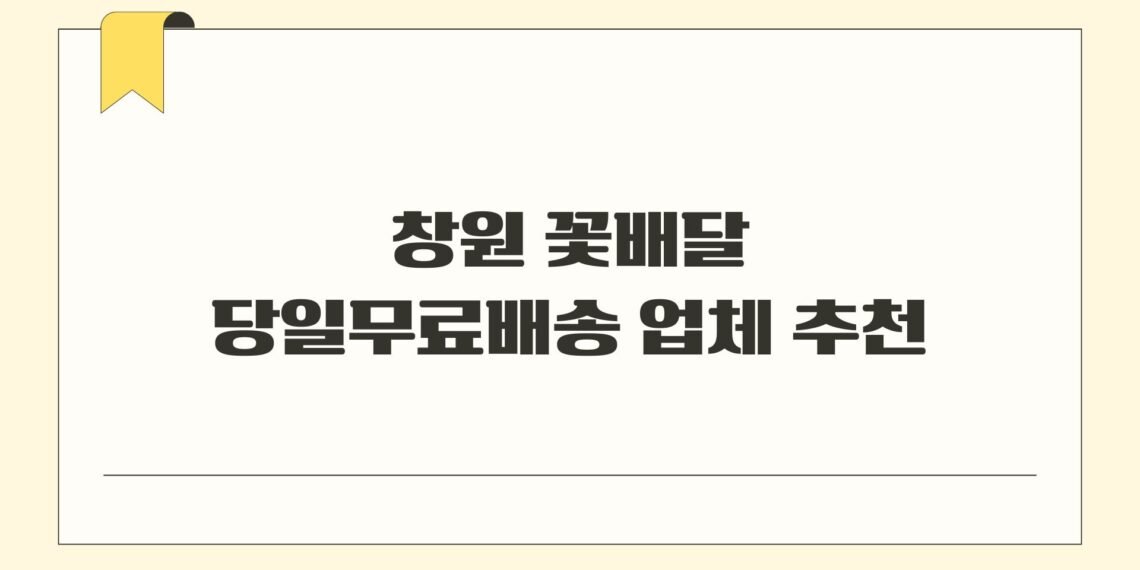 창원 꽃배달 당일무료배송 업체 추천