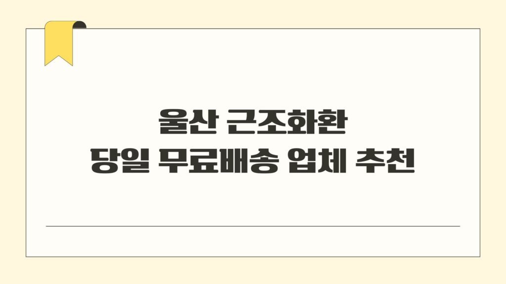 울산 근조화환 당일 무료배송 업체 추천