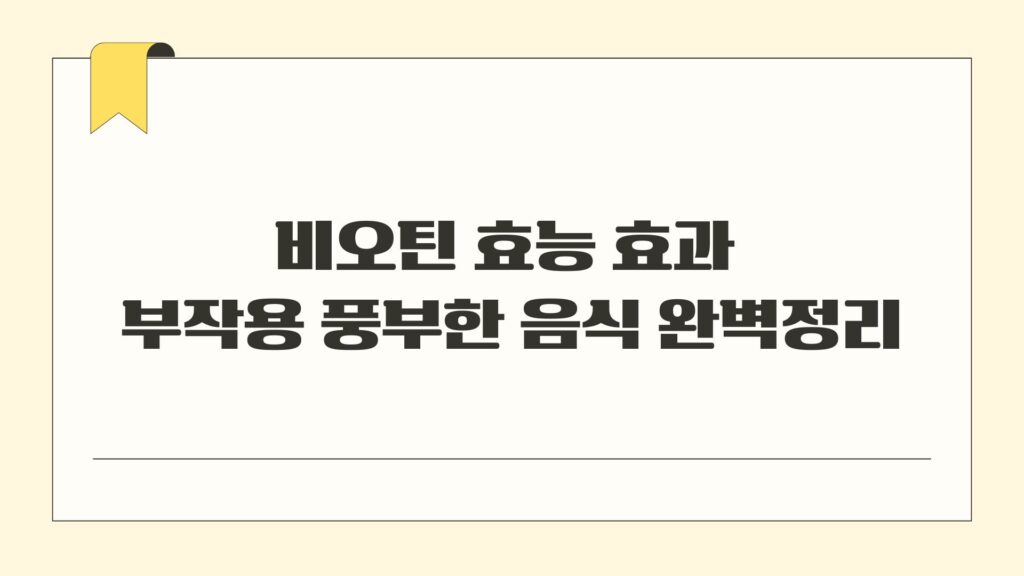 비오틴 효능 효과 부작용 풍부한 음식 완벽정리