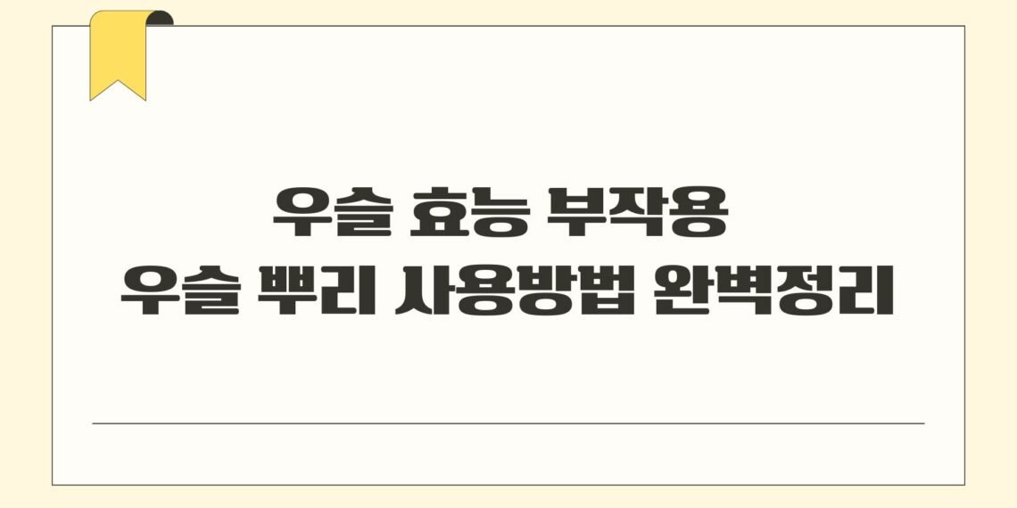우슬 효능 부작용 우슬 뿌리 사용방법 완벽정리